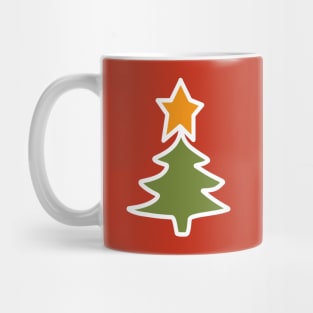 Minimal White Line Christmas Tree Mug